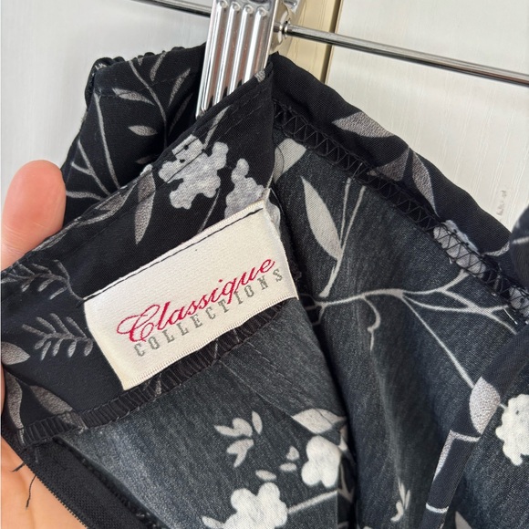 Vintage Floral Black White Small Midi Slip Skirt Cottagecore Fairycore Y2K - Picture 6 of 8